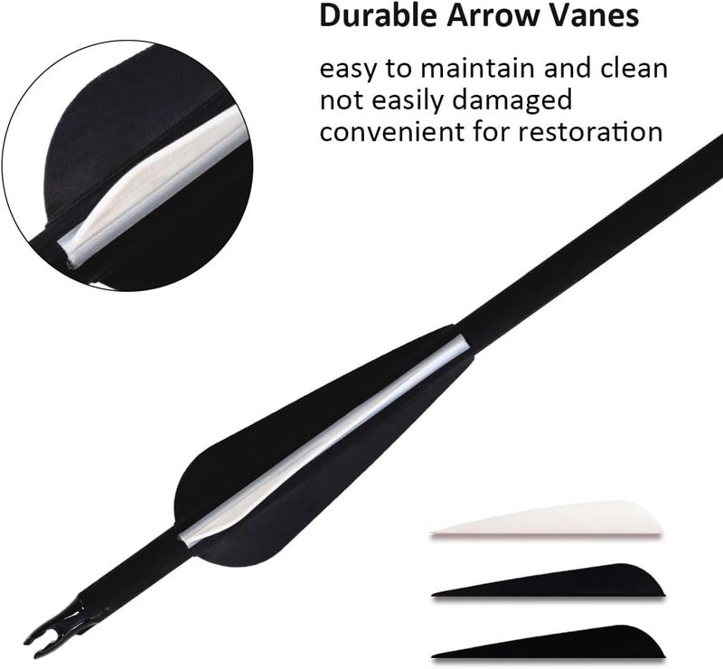 Luoyer 12Pcs Archery Hunting Arrows for Compound Bow Recurve Bow with Removable Tips Adjustable Nocks for Adults Hunting Targeting 30inch - Image 5